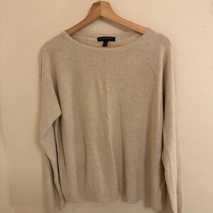 Banana Republic Neutral Ribbed Crewneck Sweater - Cream